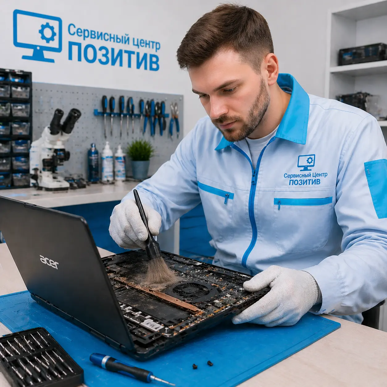 Чистка ноутбука Acer от пыли в Березовском | Замена термопасты
