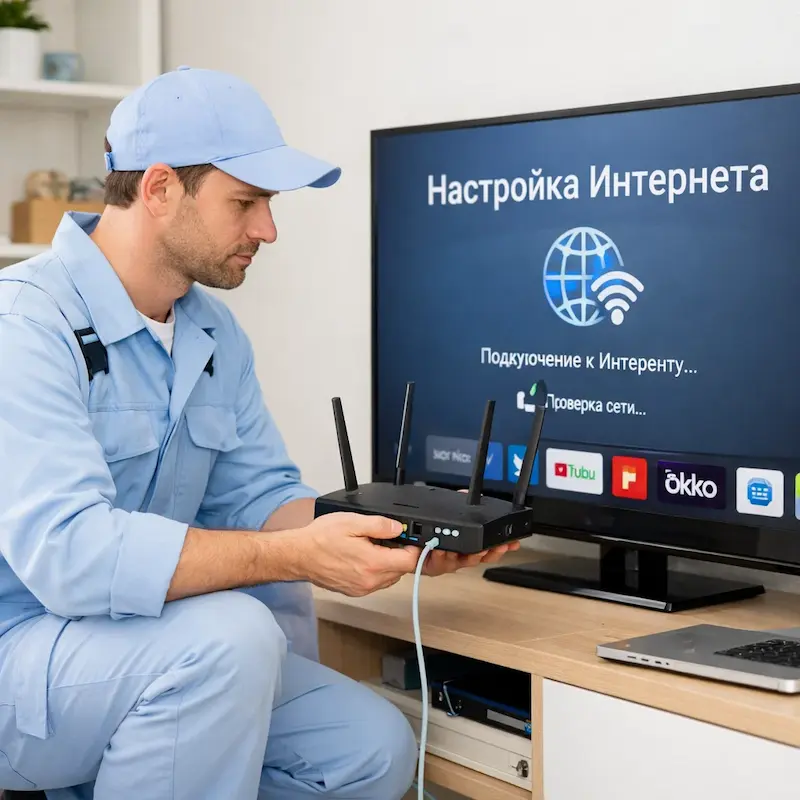 Настройка интернета на телевизоре в Березовском
