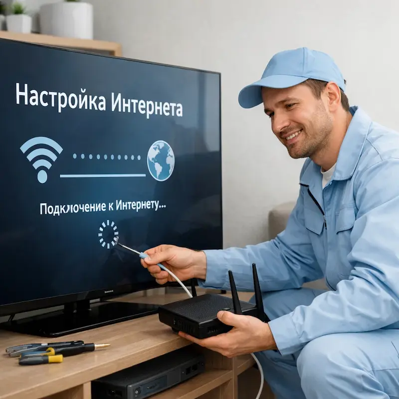 Настройка интернета на ТВ в Березовском