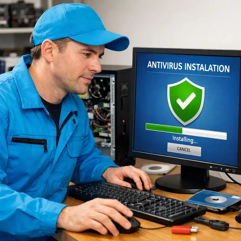 Установка антивируса на ноутбук в Березовском