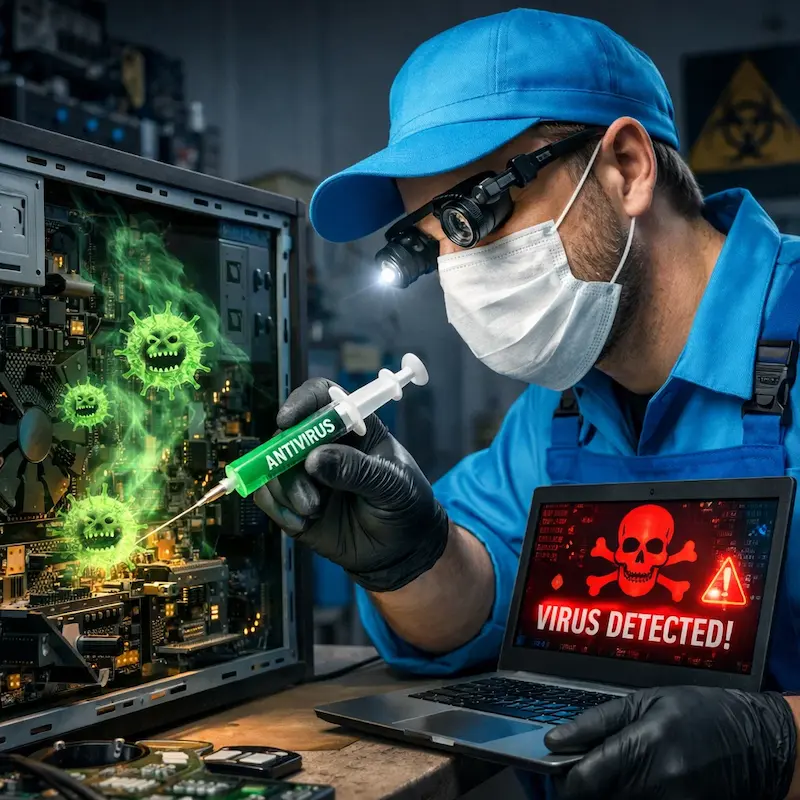 Лечение компьютера от вирусов в Березовском на дому